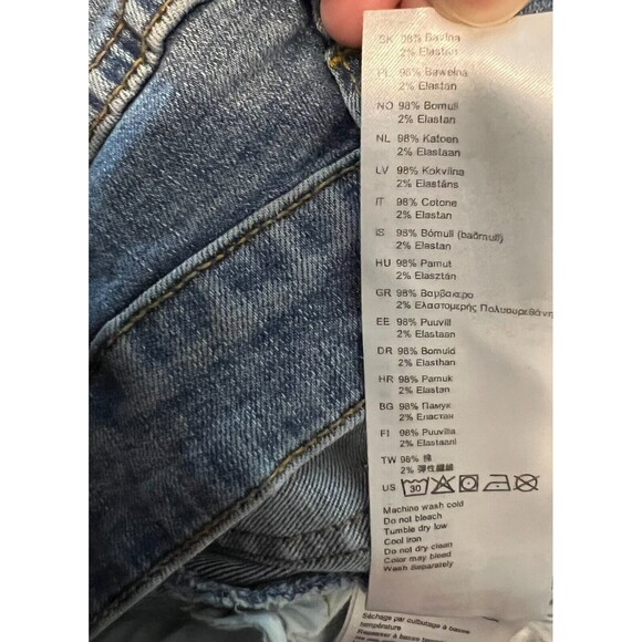 Billabong Lite Hearted Shorts  Women's 26  Lace-Up Fly Cutoff Distressed Denim - Picture 12 of 16